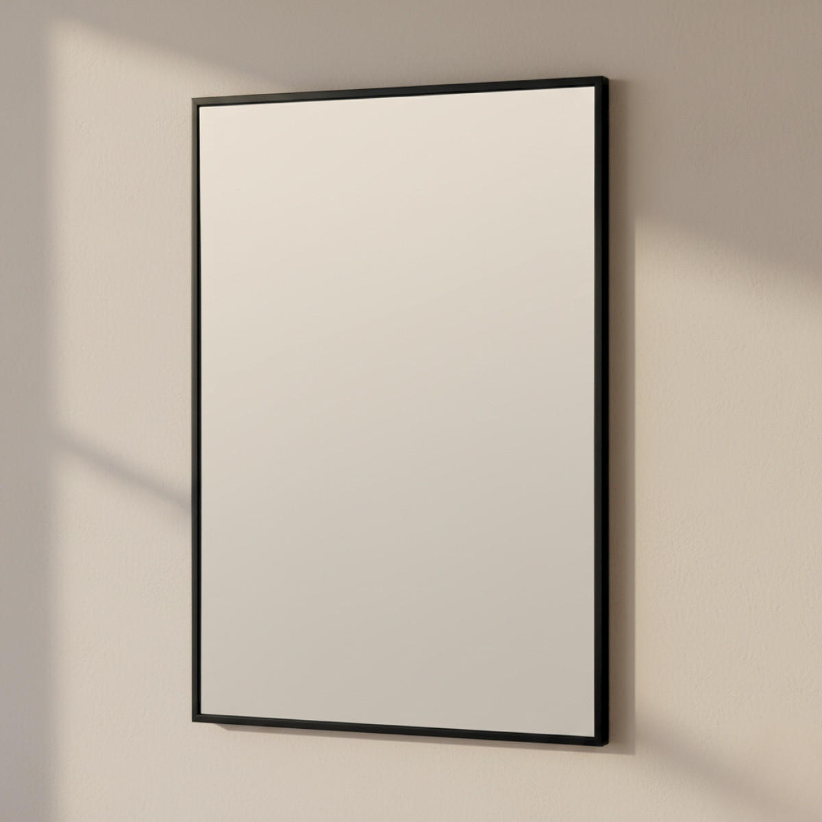 WANDSPIEGEL Vinkel 70/50 cm - Schwarz, Glas (50/70/2cm) - EDAXO