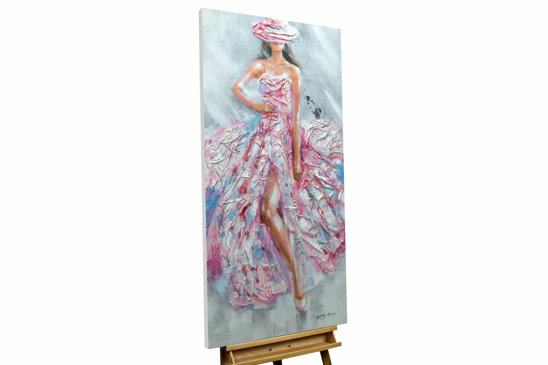 Kunstloft Acrylbild Weiß, Pink 60x120 cm