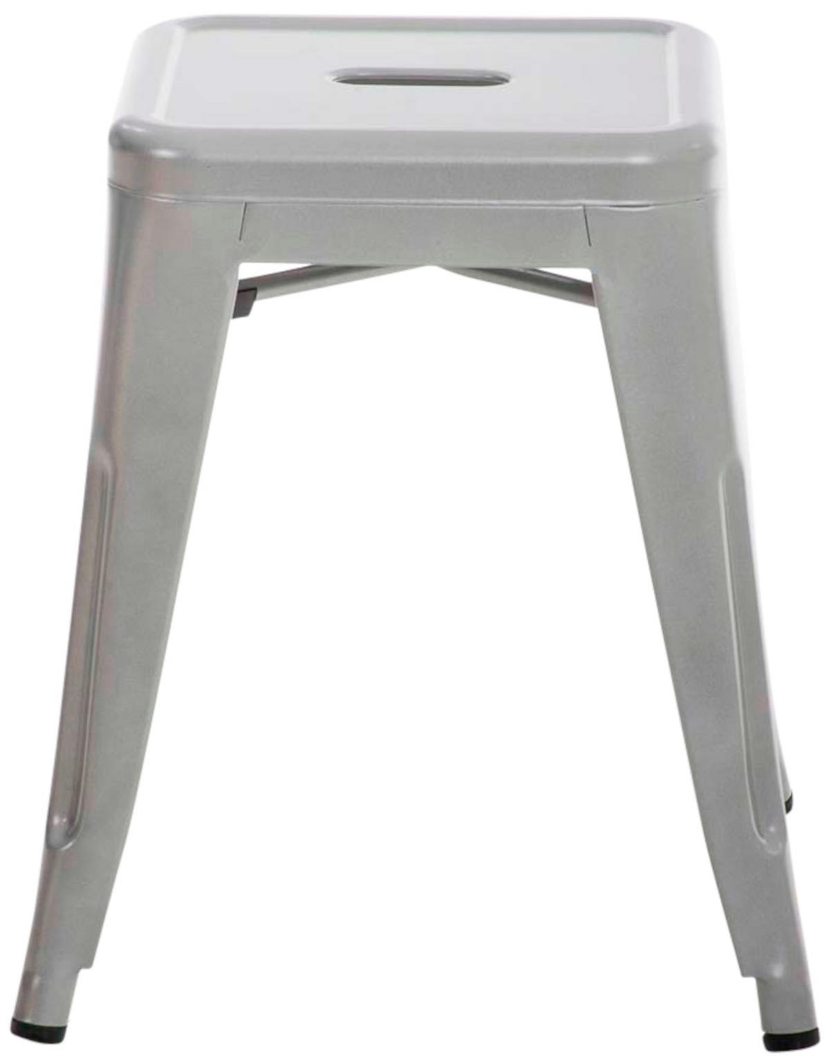 SITZHOCKER 4er Set Arvida silber - Grau, Metall (40/46/40cm) - TPFLiving