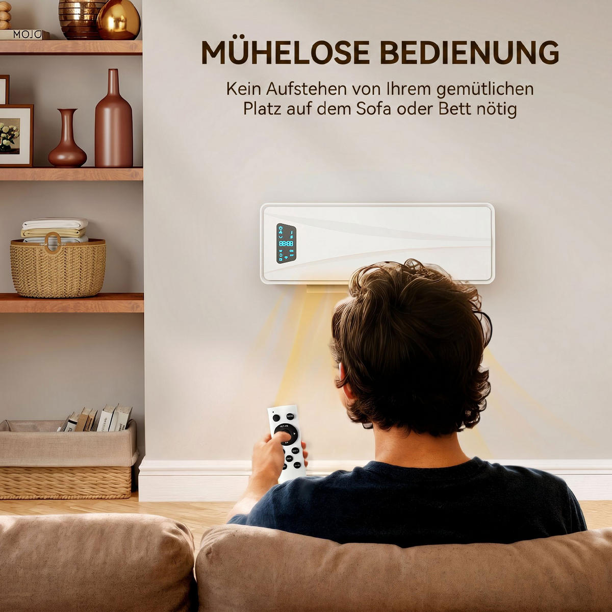 WANDMONTIERTER-ELEKTROHEIZER ABS PA Weiß - Weiß, Kunststoff (18.7/14.5/54cm) - HOMCOM