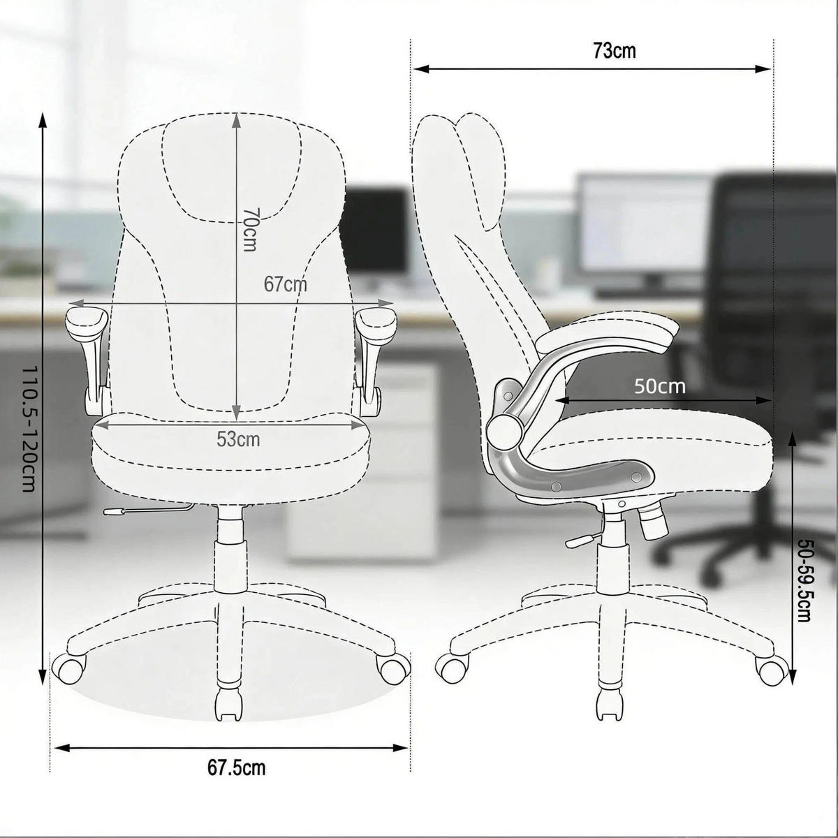 BÜROSTUHL höhenverstellbar mit Schaukelfunktion Braun - Braun, Metall (67.5/120/73cm) - Meubliv