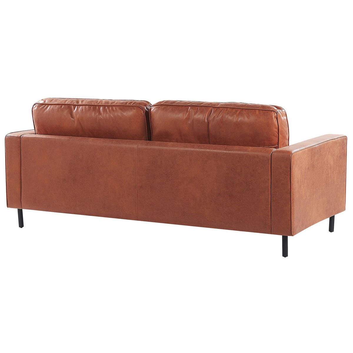 3-SITZER-SOFA Kunstleder Braun Savalen - Goldfarben, Textil (204/87/91cm) - Beliani