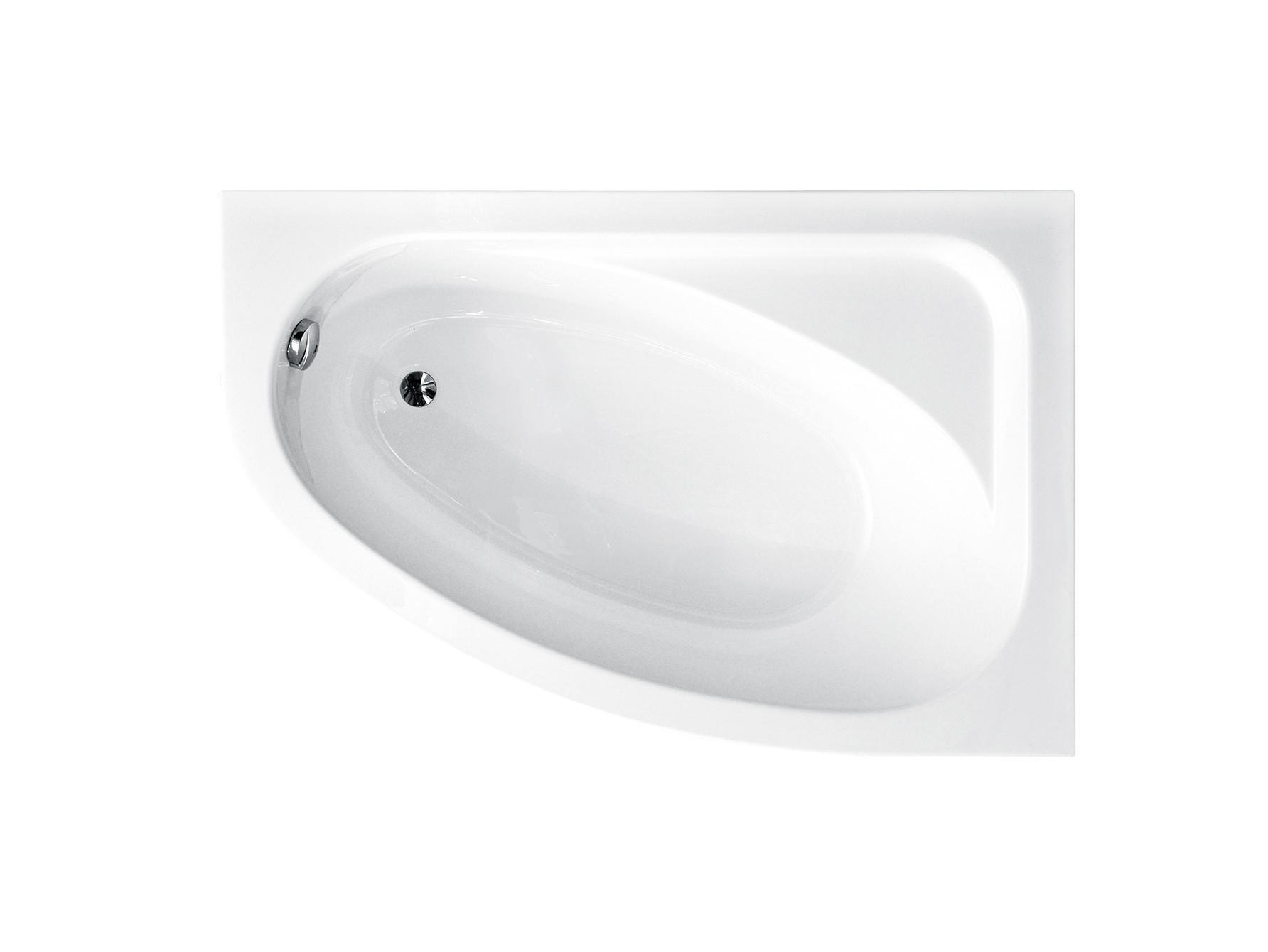 BADEWANNE Eckwanne CORNEA 140/80 Rechts mit Styro Ablauf Füße - Weiß, Kunststoff (80/57.5/140cm) - bad land