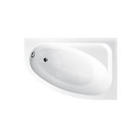 BADEWANNE Eckwanne CORNEA 140/80 Rechts mit Styro Ablauf Füße - Weiß, Kunststoff (80/57.5/140cm) - bad land
