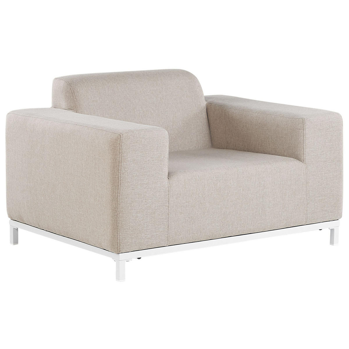 LOUNGE SET 5-Sitzer beige/weißes Gestell Rovigo - Beige/Weiß, Textil - Beliani
