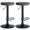 BARHOCKER 2er Set Samt dunkelgrau - Dunkelgrau, Textil/Metall (38.5/60/38.5cm) - CLP