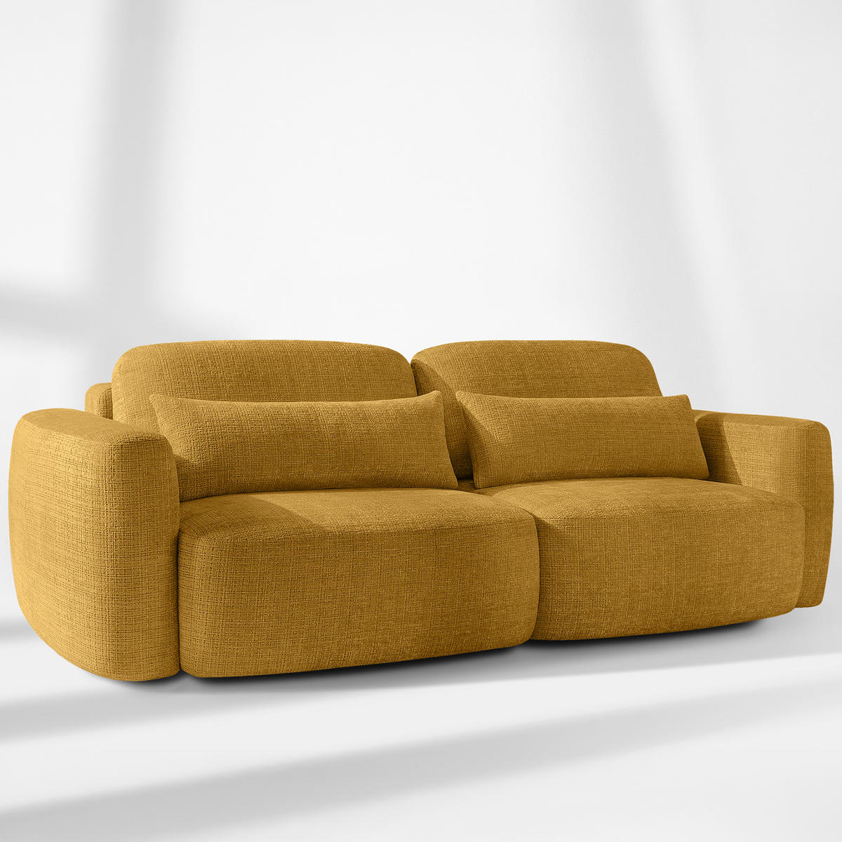 SOFA 3 ELOSA - Gelb, Holz/Textil (245/85/115cm) - KONSIMO®