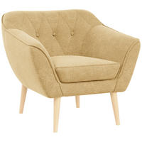 SESSEL Pirs 1 Sitzer Strukture Gelb - Gelb/Braun, Holz/Textil (80/75/74cm) - MKS