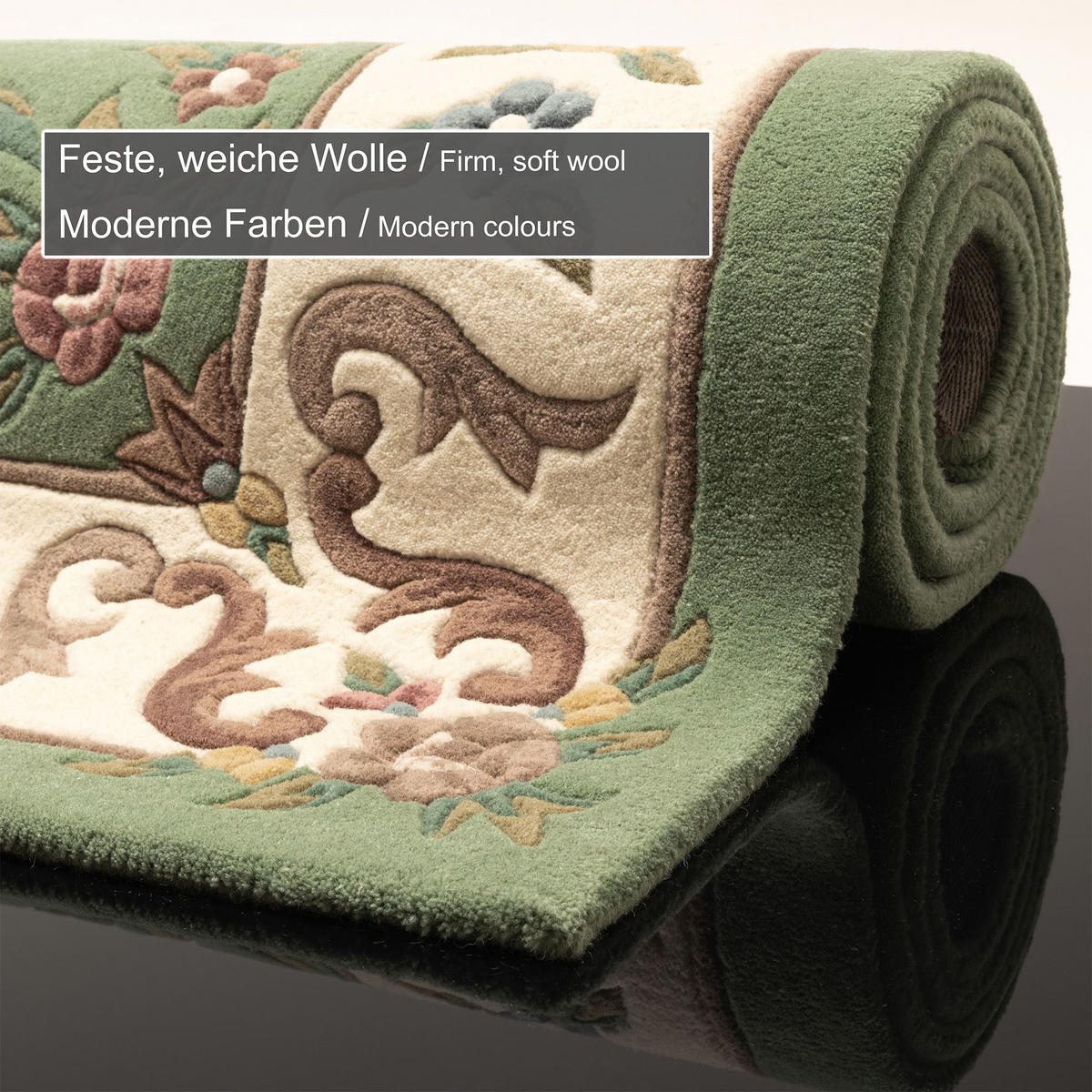 HANDTUFTTEPPICH Bloomingville 190x300 cm - Grün, Textil (190/300cm) - THEKO