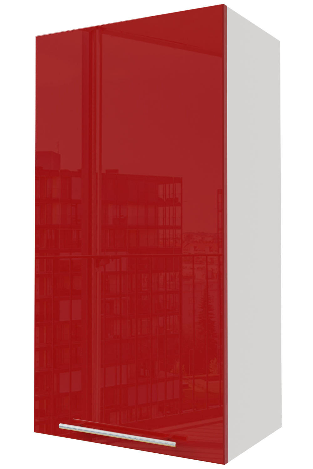 Feldmann-Wohnen Hängeschrank Rot, Weiß 50x96x32.5 cm