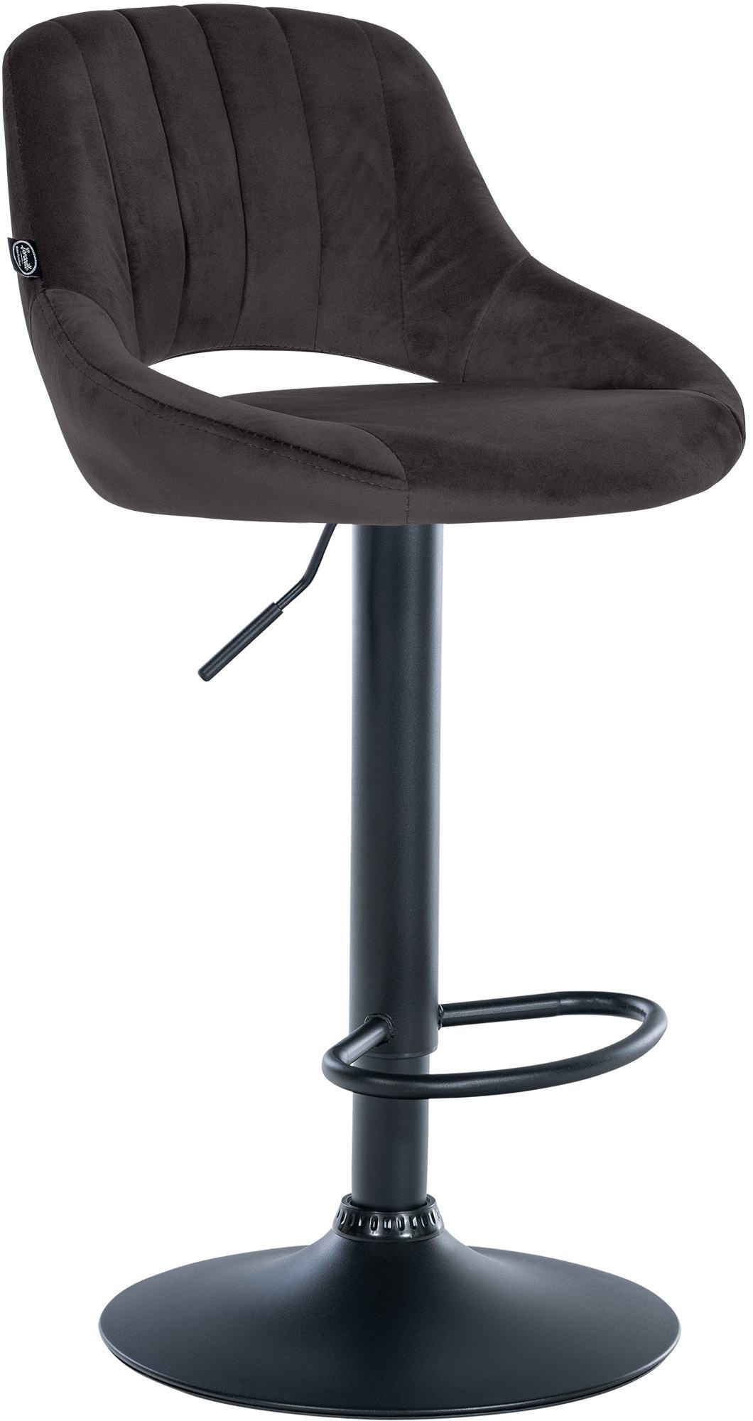 BARHOCKER Samt schwarz - Schwarz, Textil/Metall (47/85/48cm) - CLP