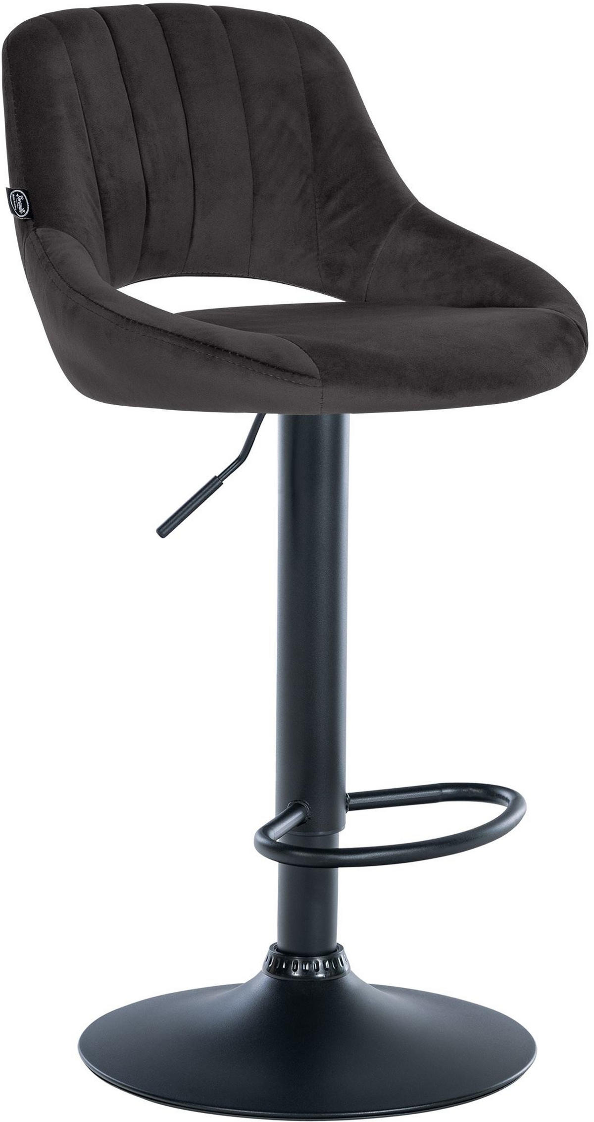 BARHOCKER Samt Schwarz - Schwarz, Textil/Metall (47/85/48cm) - CLP