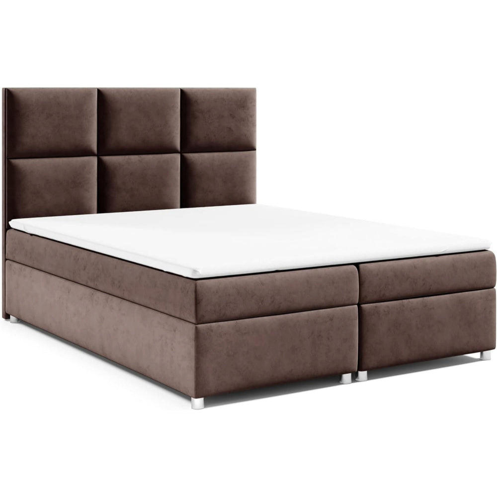 BOXBETT mit Bettkasten Trinity K-13-LAE Bonellfederkern inkl. Topper - Braun, Holz/Holzwerkstoff (180/200cm) - Best For Home