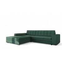 ECKSOFA Lusaka Mit Schlaffunktion - Grün, Holzwerkstoff/Textil (292/198cm) - Fun Möbel