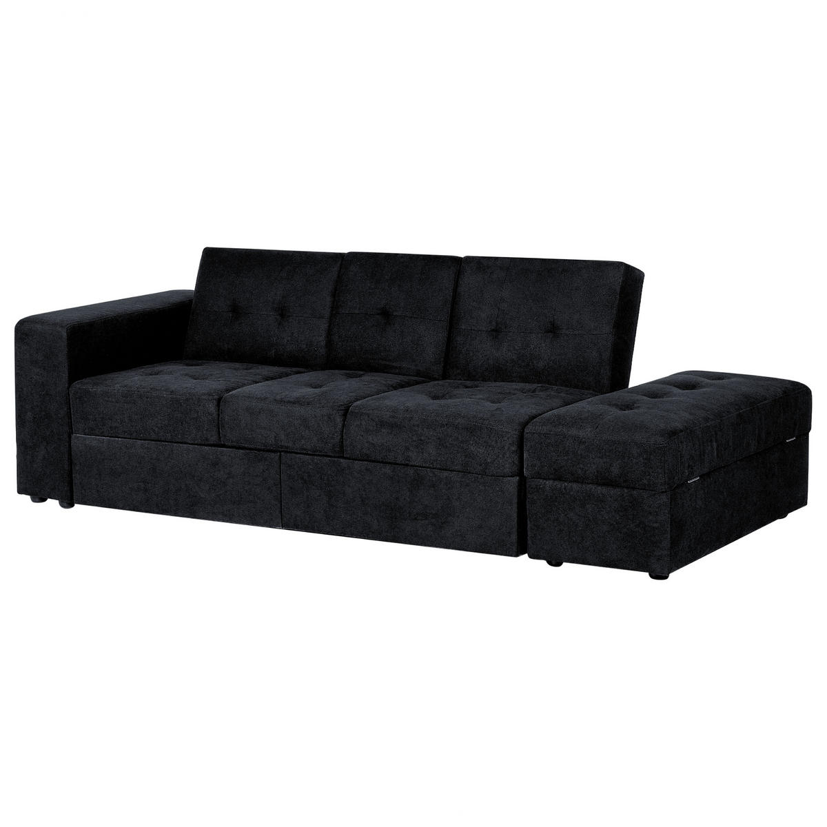 3-SITZER-SCHLAFSOFA Polsterbezug Schwarz Falster - Schwarz, Textil (210/75/94cm) - Beliani