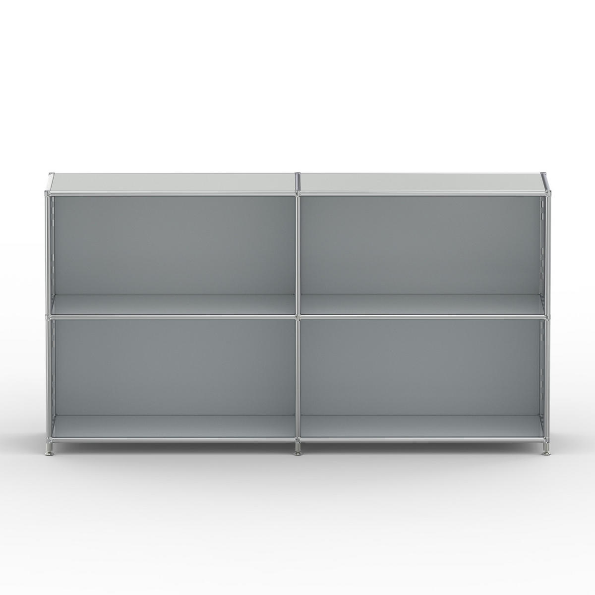 AKTENSCHRANK Büro, 4 offene Fächer, Breite 152 cm, Lichtgrau - Chromfarben/Hellgrau, Metall (40/80.5/152.2cm) - Versee