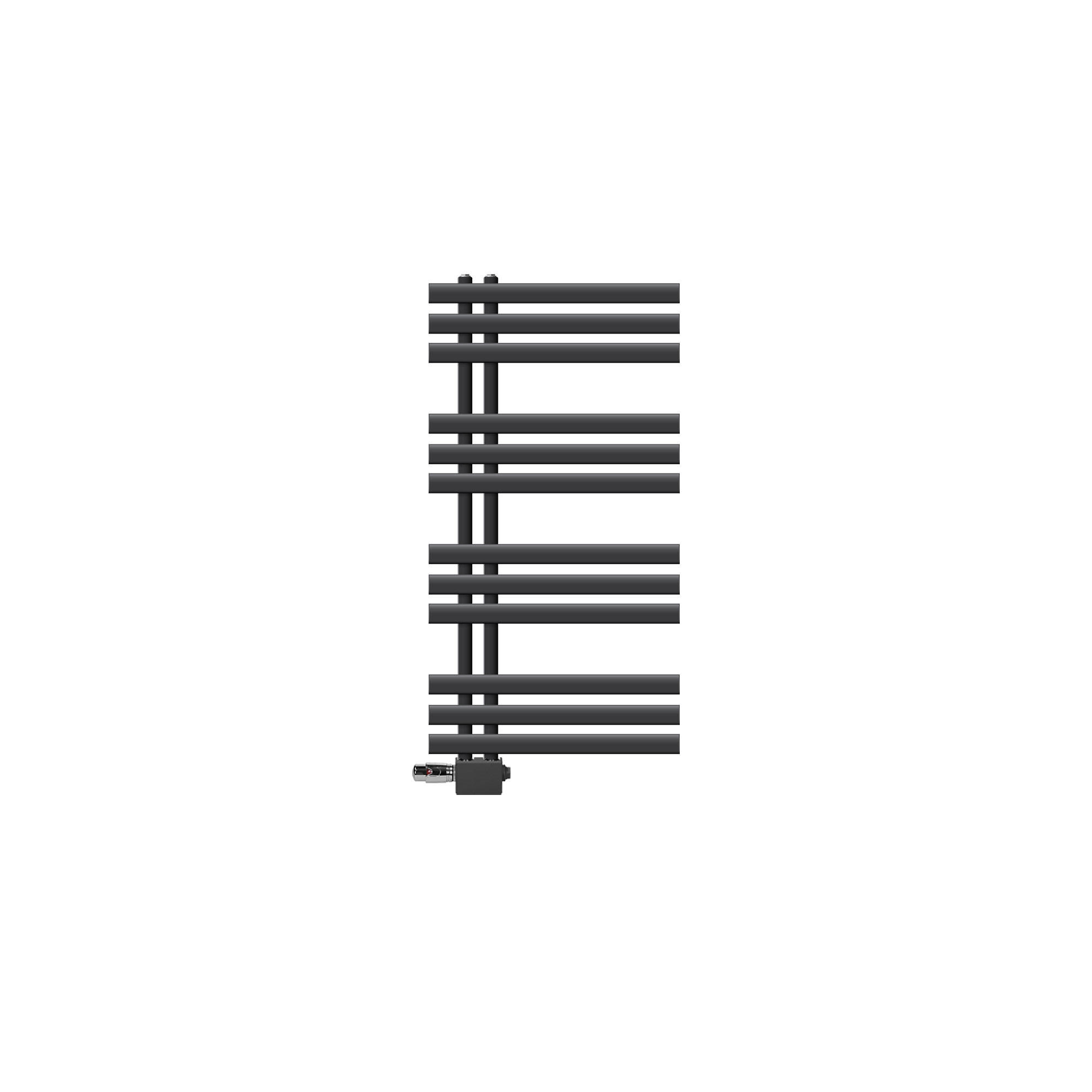 BADHEIZKÖRPER Iron EM 500x1000 mm Anthrazit mit Ventil Universal - Anthrazit, Metall (50/100/3cm) - LuxeBath