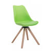 DREHSTUHL Lederlook grün - Eukalyptusholzfarben/Grün, Holz/Textil (48/84/56cm) - CLP