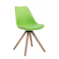 DREHSTUHL Lederlook grün - Eukalyptusholzfarben/Grün, Holz/Textil (48/84/56cm) - CLP