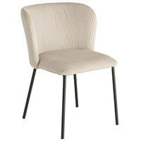 STUHL LYON Cord Beige 75 cm - Beige/Schwarz, Textil/Metall (54/75/58cm) - riess-ambiente