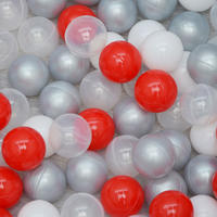 BÄLLEBAD-BÄLLE 200 Stück, Rot/Grau/Weiß/Transparent, 5.5 cm - Rot, Kunststoff (5.5/5.5/5.5cm) - Littletom