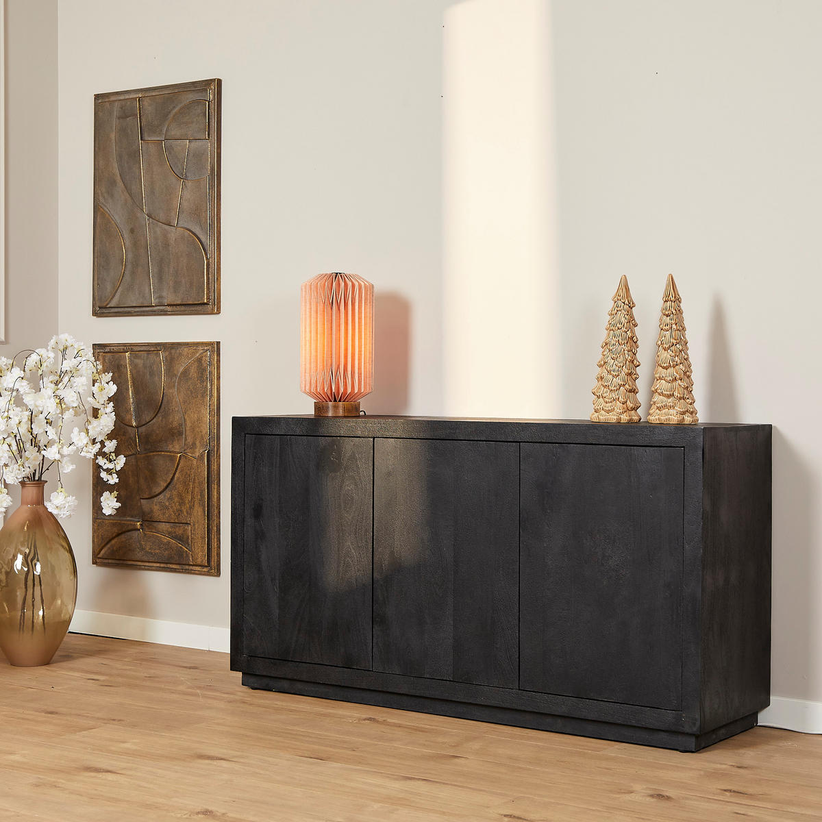 SIDEBOARD Brussel Schwarz 45/150/80 cm - Schwarz, Holz (150/80/45cm) - Starfurn