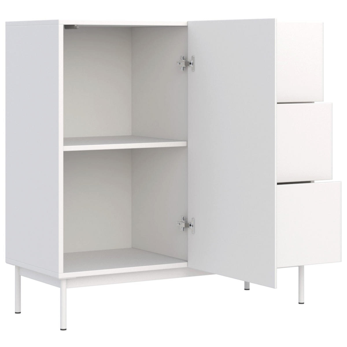 SIDEBOARD Olio WEISS 100 CM - Weiß, Holzwerkstoff/Metall (100/90.2/38.6cm) - Selsey