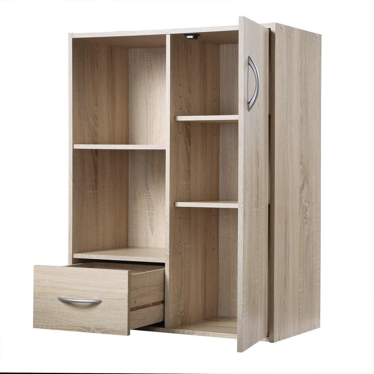 SCHRANK mit 2 Fächern, 1 Schublade und 1 Tür - Apfelbaumfarben, Holzwerkstoff (29.5/80/61.5cm) - Calicosy