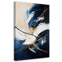 LEINWANDBILD Abstraktion Blau Beige 80x120cm - Blau, Textil (80/120cm) - Feeby