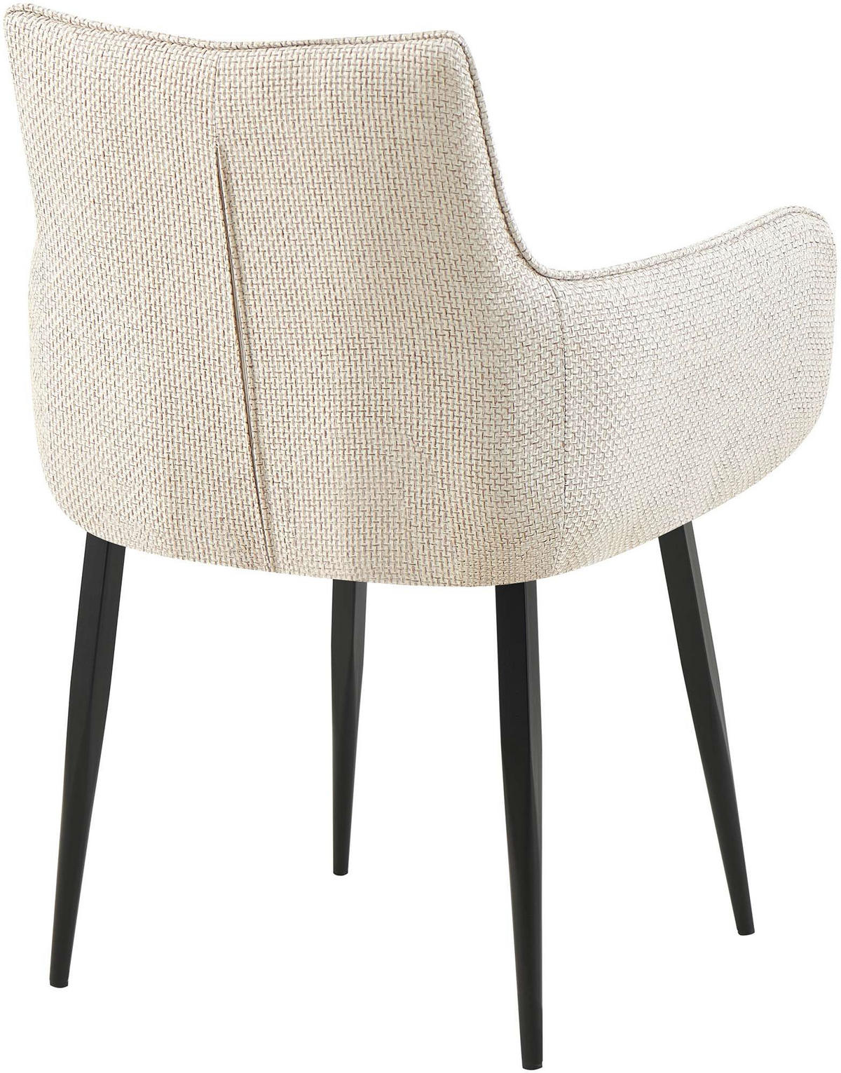 ARMLEHNENSTUHL Stoff Elfenbein - Creme/Schwarz, Textil/Metall (62/87/59cm) - CLP