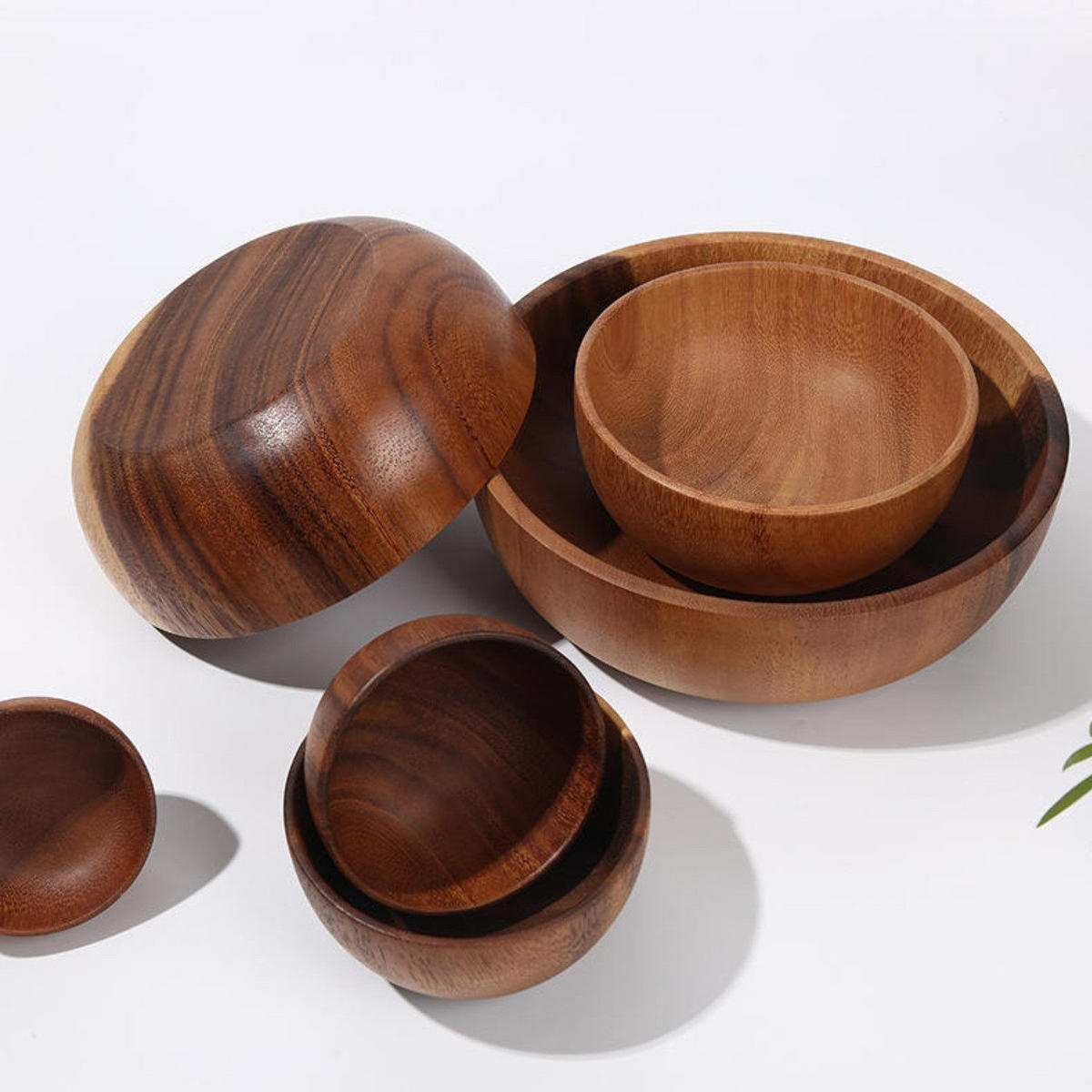 SCHALENSET 4-tlg. Akazienholz Braun 20/16/13/10 cm - Akaziefarben, Holz - Quality Elegance