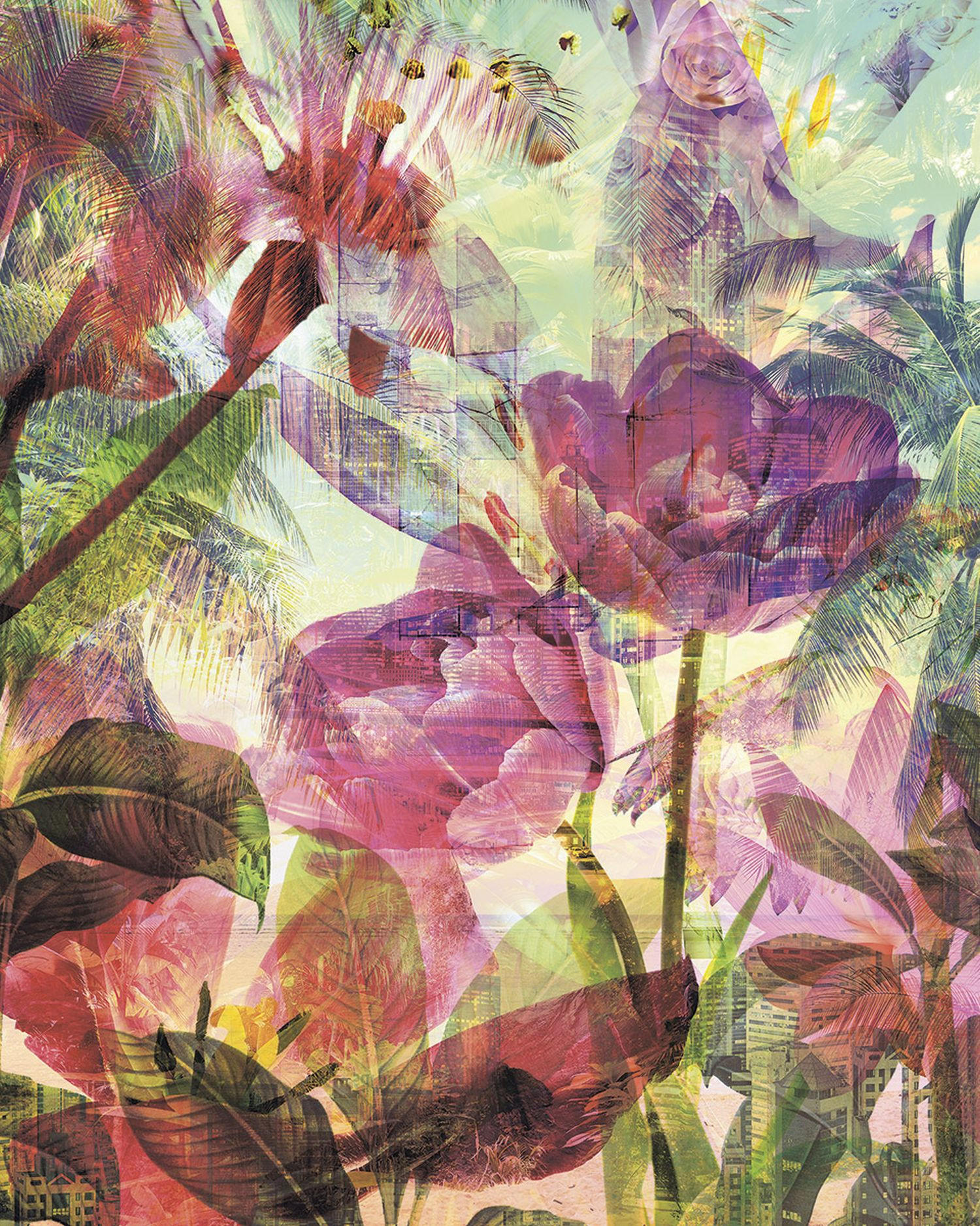 FOTOTAPETE Blumen 200 x 250 cm - Multicolor, Papier (200/250cm) - Sanders & Sanders
