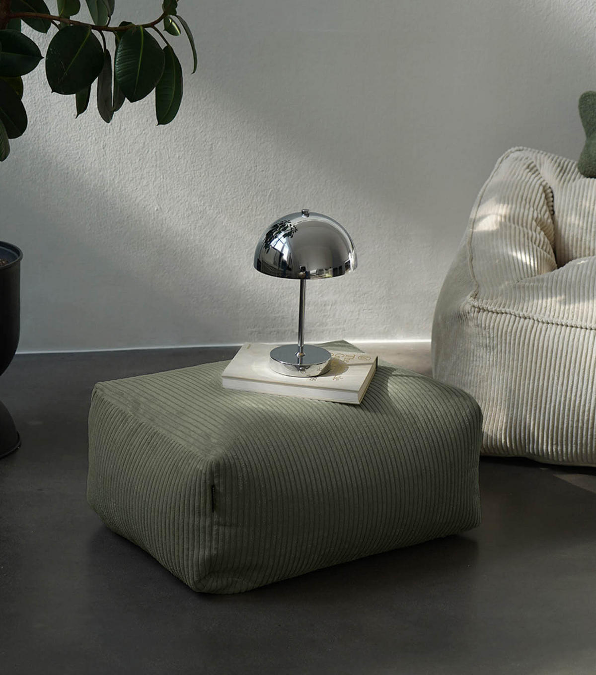 POUF Der Ruhestifter - Grün, Textil (65/35/55cm) - Mokebo