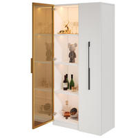 VITRINE 70cm Glas LED Schubladen modern Aufbewahrung - Weiß, Holzwerkstoff (70/160/40cm) - FLIEKS