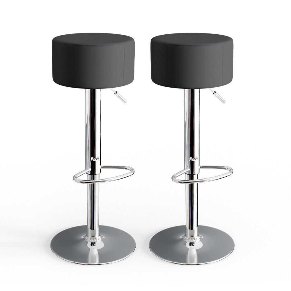 SCAUN DE BAR 2-PIESE SET Negru 33x92 cm 2 parti
