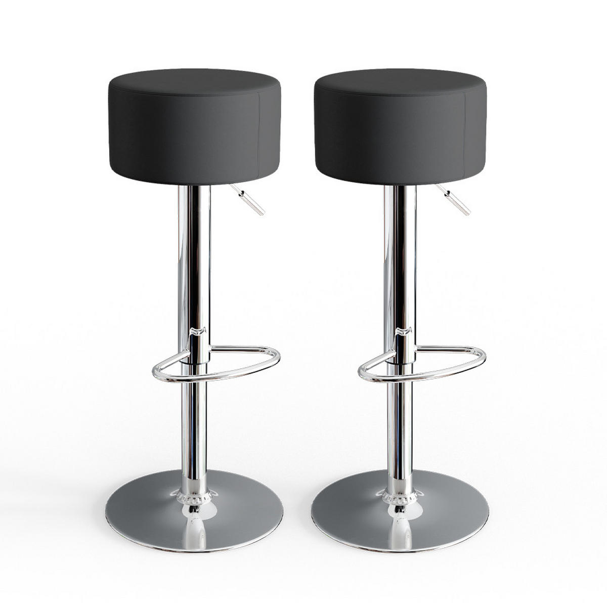 BARHOCKER 2ER SET Schwarz 33 x 92 cm 2 Teilig - Schwarz, Metall (33/92/33cm) - Vicco