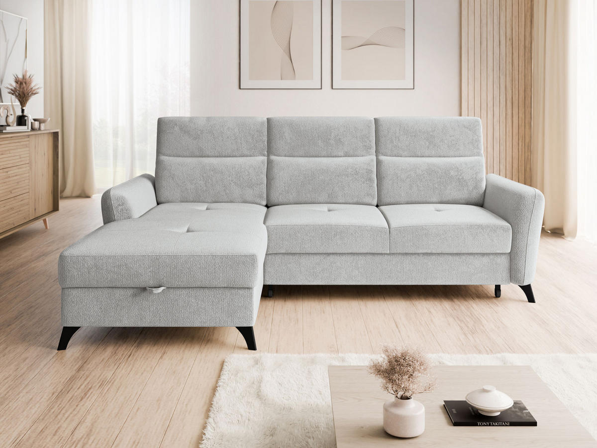 ECKSOFA Talia, Seite: Links LC-2R - Hellgrau/Schwarz, Holz/Kunststoff (238/167cm) - MIRJAN24