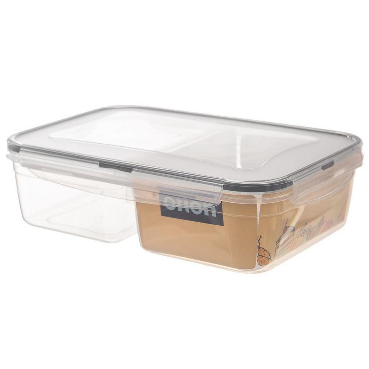 LUNCHBOX Unterteilt 2 Fächer 2 l Transparent - Transparent, Kunststoff (18/7/25.5cm) - Orion 