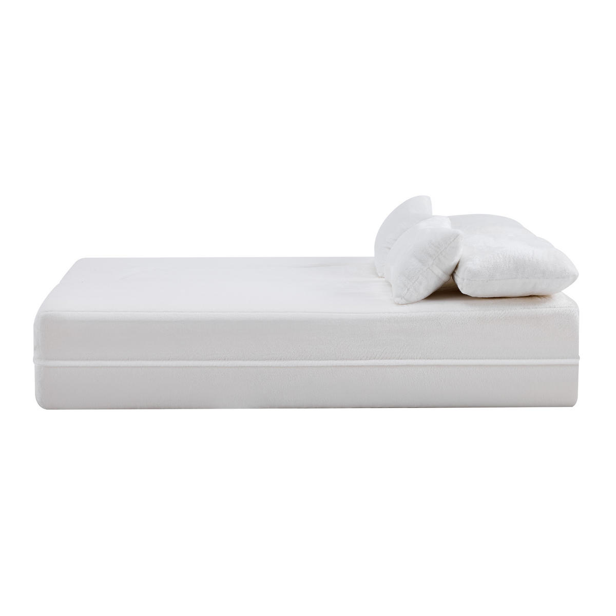 SCHLAFSOFA DE-35000 mit 4 Kissen und Klappfunktion Weiß - Weiß, Textil (60/76/198cm) - ComfortXL