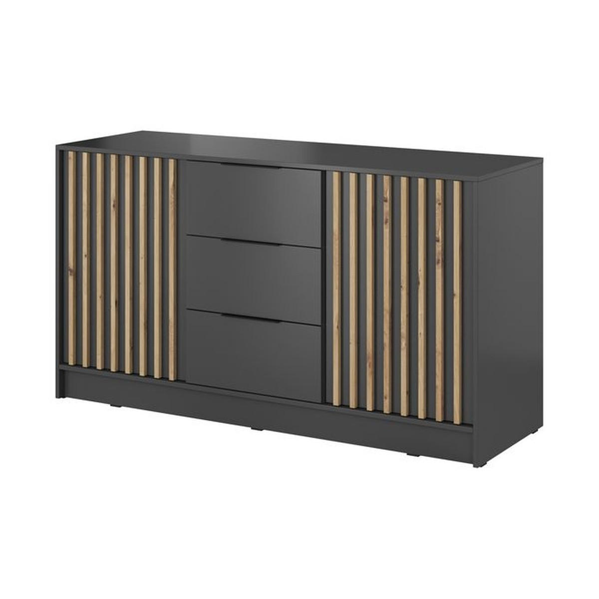 KOMMODE – 155 cm – Nelly – Graphitfarben - Graphitfarben, Holzwerkstoff (155/86/45cm) - hi-markt