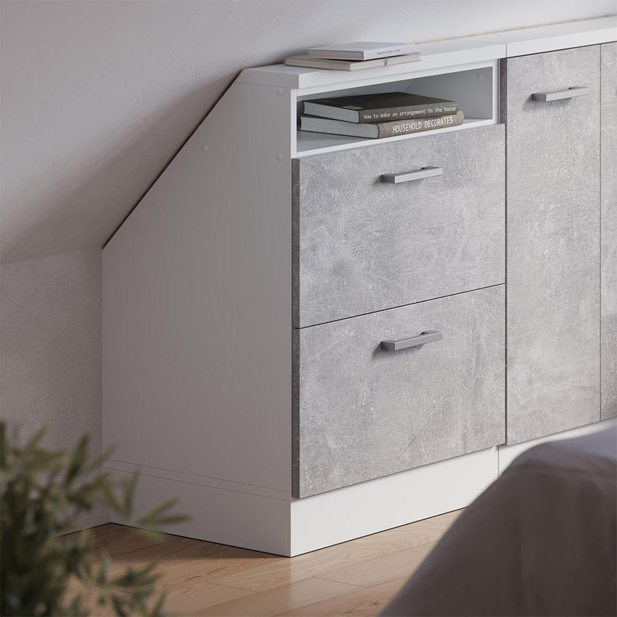 Weiß/Grau, Holzwerkstoff (60/81.6/46cm) - Vicco