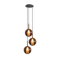 GALERIELEUCHTE Belluna 3-flammig Braun Ø 24cm - Braun, Glas (24/24/45cm) - s.luce