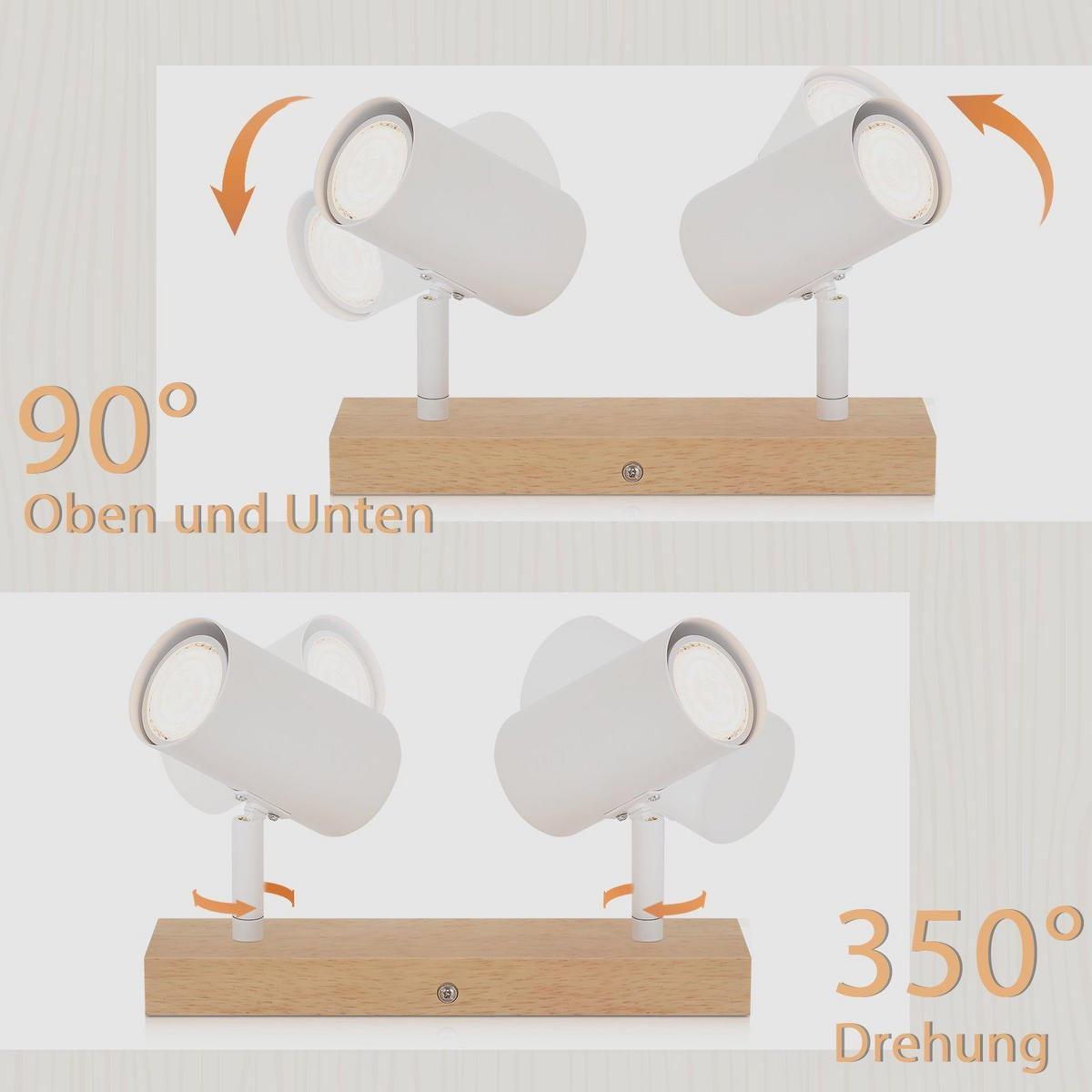 WANDLEUCHTE Blick 2-flammig - Weiß, Holzwerkstoff (6/17/25cm) - Nettlife