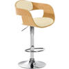 BARHOCKER Lederlook natura/creme - Eukalyptusholzfarben/Creme, Textil/Metall (50/88/48cm) - CLP