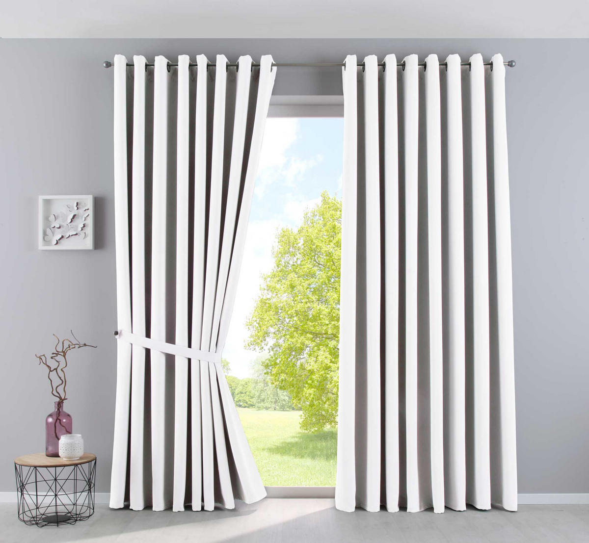 VORHANG »NEW YORK« HxB 225x295 cm Weiß - Weiß, Textil (295/225cm) - Gardinenbox