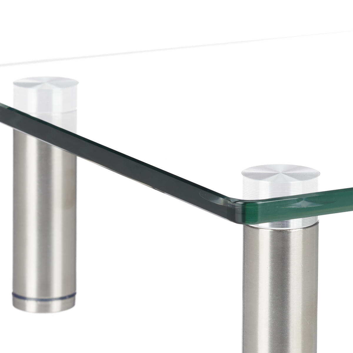 BILDSCHIRMSTÄNDER Transparent Silber gehärtetes Glas höhenverstellbar 70x24 cm - Transparent, Glas/Metall (24/70/11cm) - Relaxdays