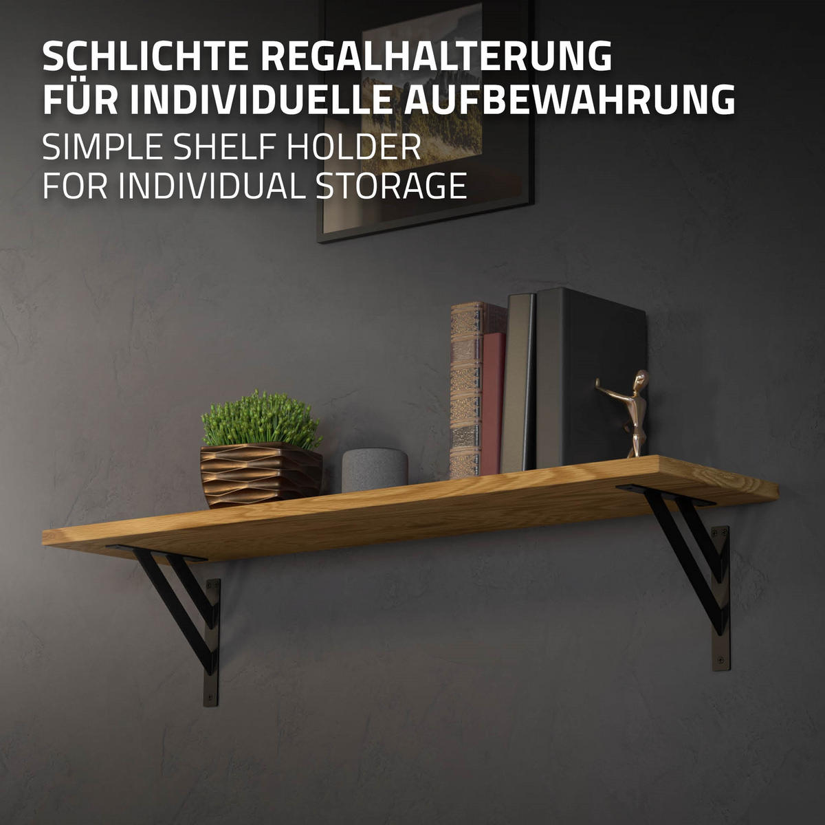 REGALTRÄGER 2er Set - Schwarz, Metall (24/3/24cm) - ML-DESIGN