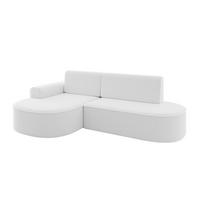 ECKSOFA mit Schlaffunktion und Bettkasten Ottomane Links MARI-L1-S - 283x167x85 cm Weiß Bouclé - Schwarz/Weiß, Holzwerkstoff/Kunststoff (283/167cm) - ALTDECOR
