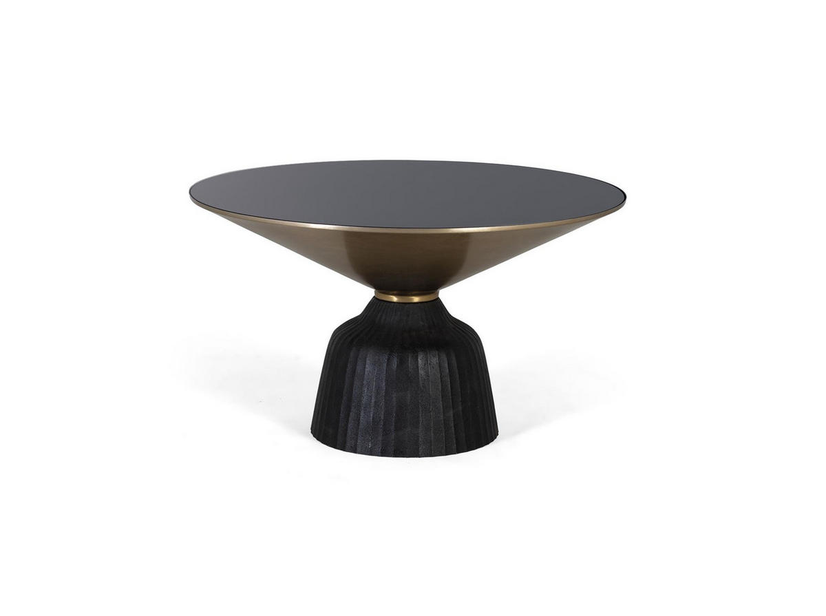 ESSTISCH mit TISCHplatte aus gehärtetem Glas und Aluminiumstruktur - Schwarz, Holz (76/76/44cm) - Giner y Colomer