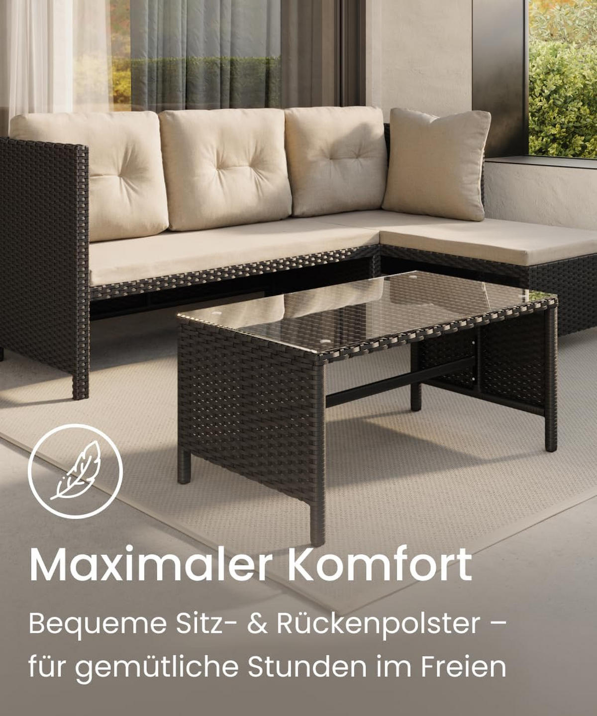 LOUNGEGARNITUR Dunkelgrau - Dunkelgrau, Kunststoff - Home Collective